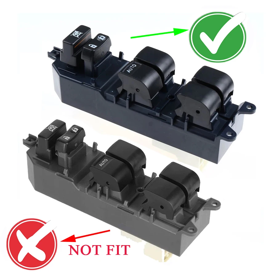 Interruptor negro de control de ventana eléctrica para Toyota