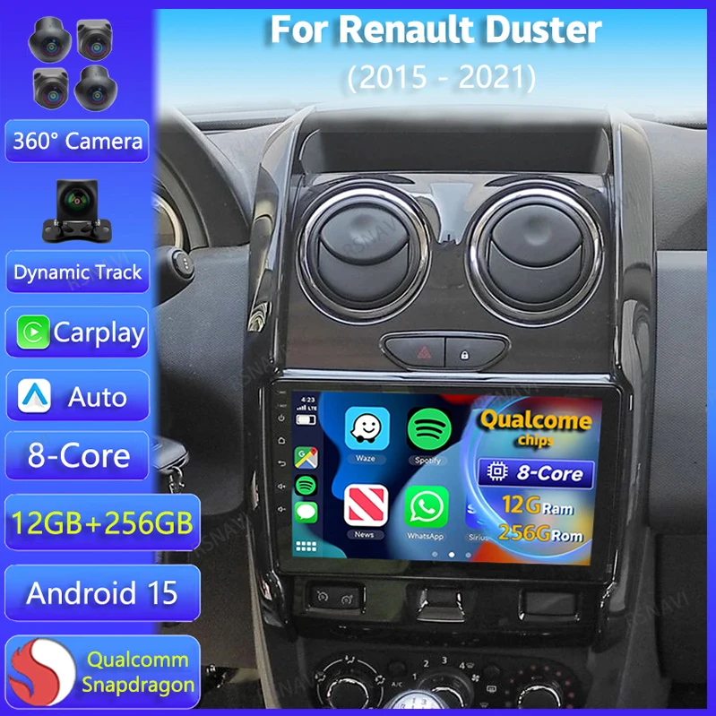Radio Android 15 CarPlay RSNAVI para Duster/Largus
