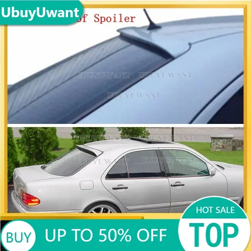 Para Benz W210 Spoiler 1996-2002 W210 Clase E200 E260 E55 E63 Material de fibra de carbono alerón trasero de coche Color alerón de techo trasero