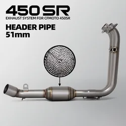 Colector de escape inox CFMOTO 450SR, 450SS y 450NK 51 mm