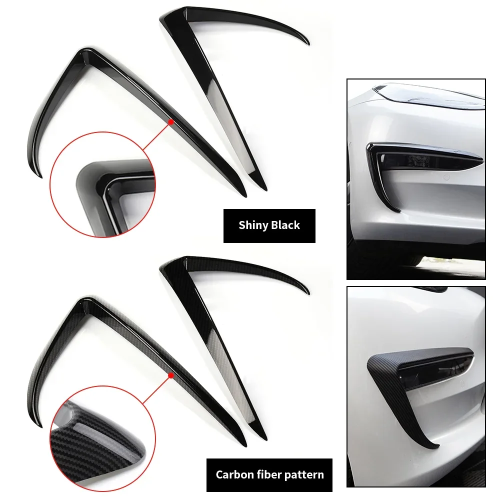 Adhesivos fibra carbono parachoques delantero Tesla Model 3 2017-19