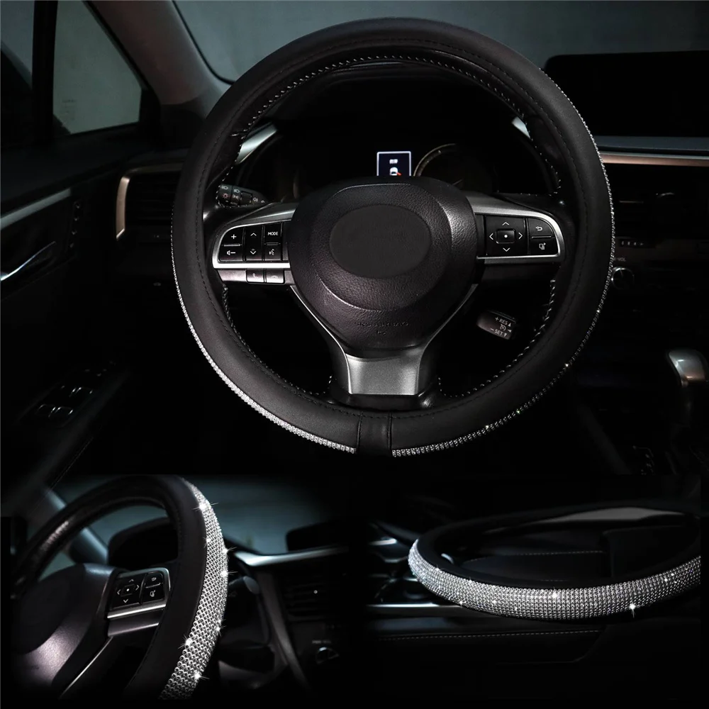 Funda volante cuero PU con apliques – VW Opel Toyota Ford - imagen 3