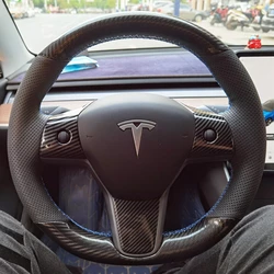 Funda Volante Tesla Model 3 Cuero Carbono 2017-2019 Premium