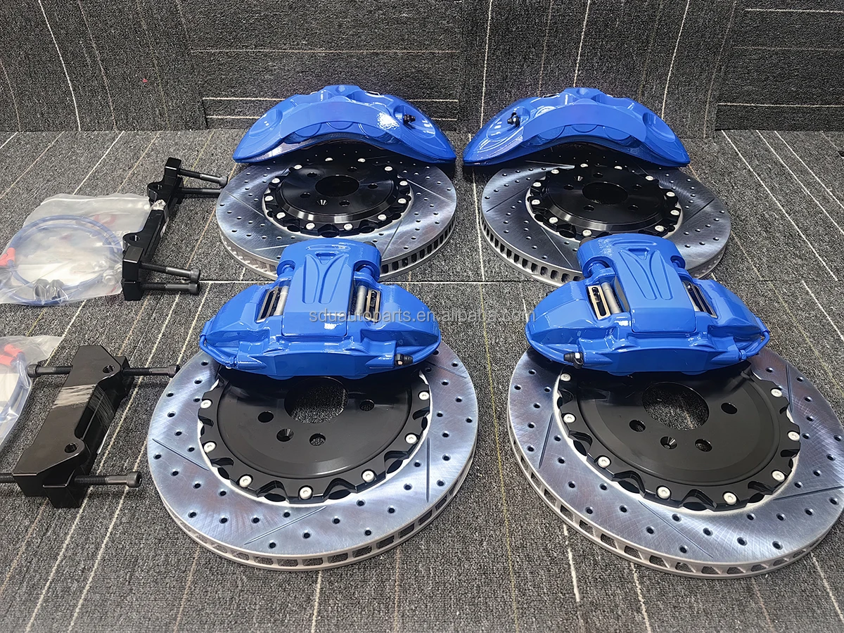 Kit de freno completo con pinzas azules de 6 pistones