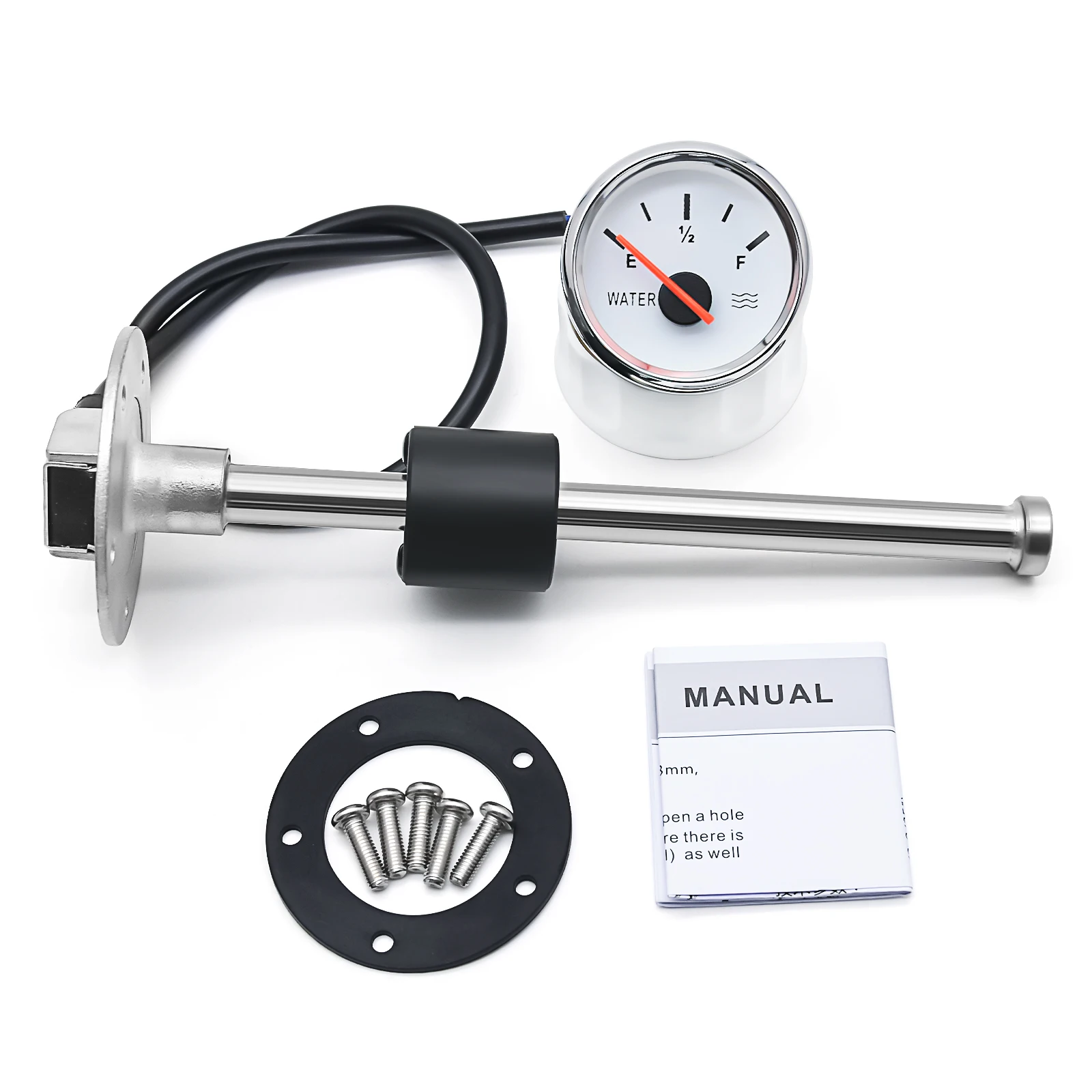 Medidor nivel agua 52MM con sensor indicador 0-190ohm universal - imagen 2