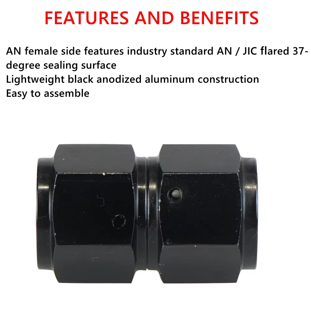 TF-1089 Adaptadores rectos aluminio AN4-AN8 10AN doble hembra negro - imagen 4