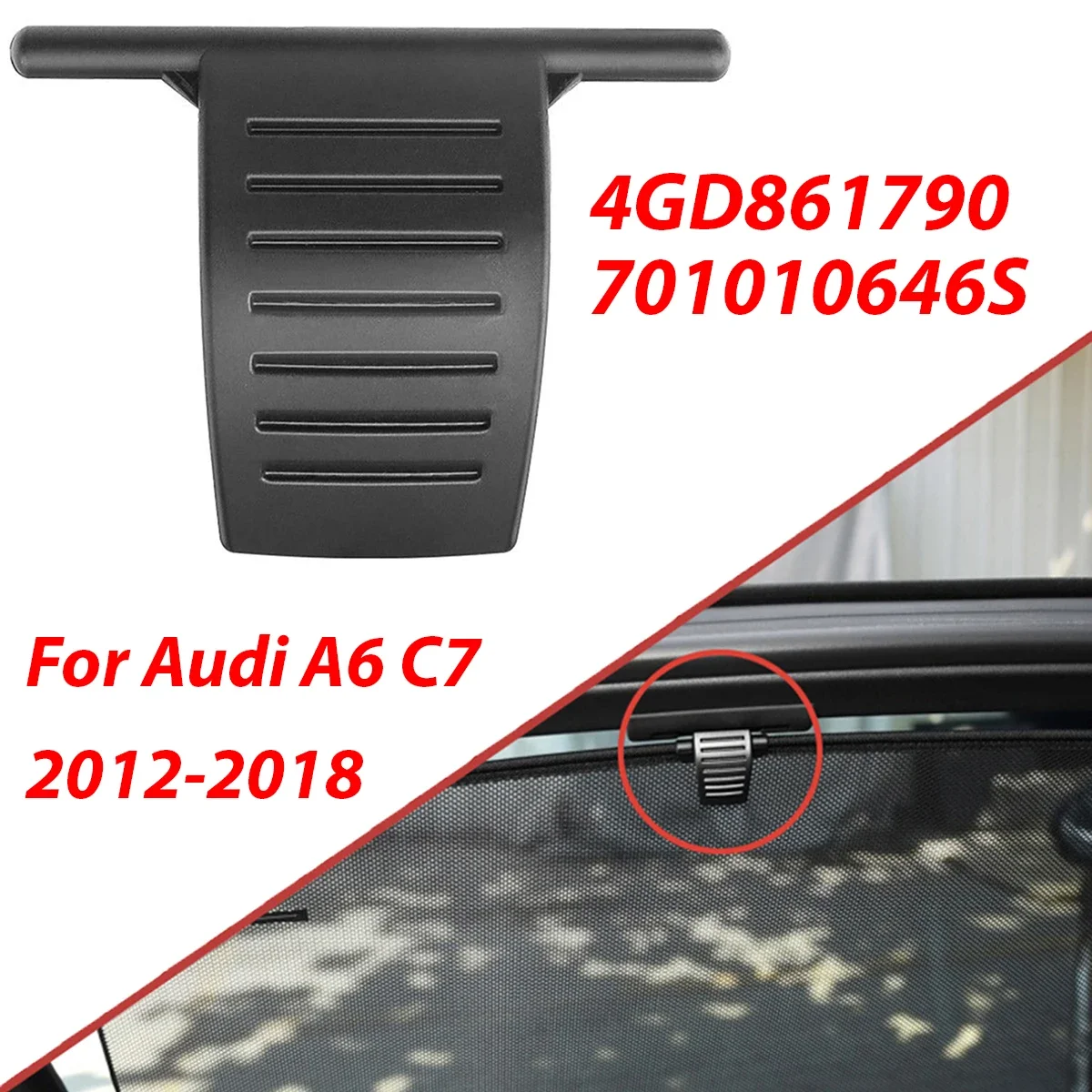 Hebilla sujeción cortina parasol con clip para Audi A6 C7 2012-2018