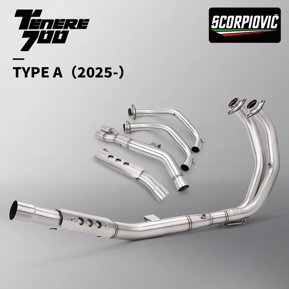 Sistema de escape completo para Yamaha Ténéré 700 con conexiones para sensores de oxígeno