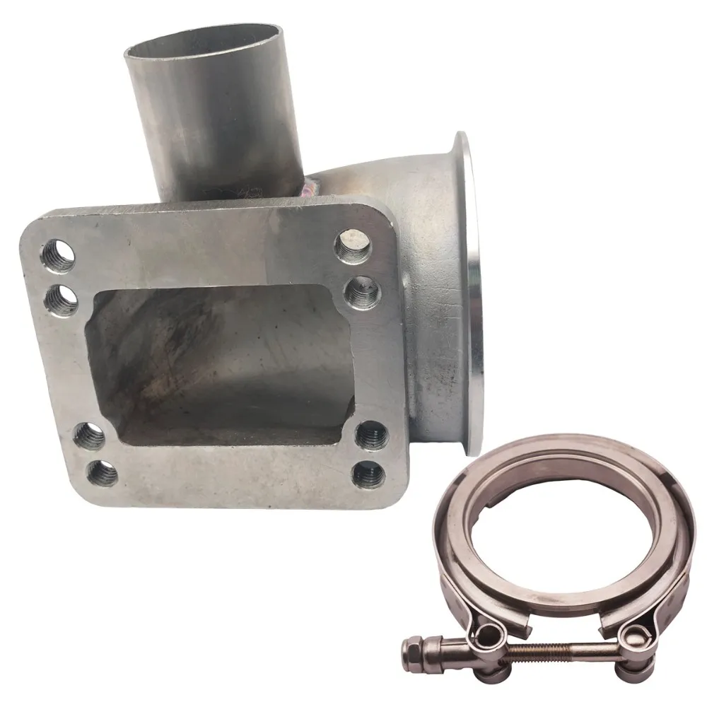 Adaptador de brida de codo de 90 grados, banda V de 2,5 ", 63mm, tubo WG fundido para T3 T4 Turbo - imagen 5