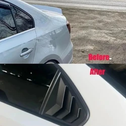 Para Volkswagen Jetta MK6 2012-2018 persiana trasera de coche ventana cubierta de obturador lateral pegatina embellecedora pala de ventilación accesorios de fibra de carbono