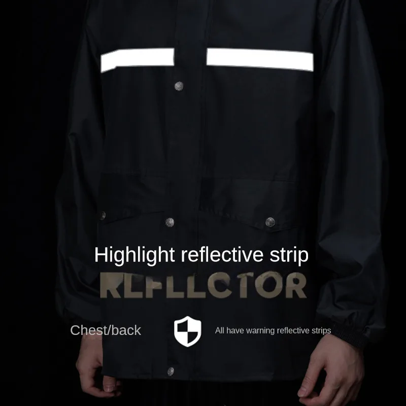 Traje de lluvia para moto, bici eléctrica y equitación con reflectante - imagen 3