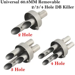 Silenciador Universal Moto 60,8 mm DB Killer Extraíble con 2-3-4 Orificios