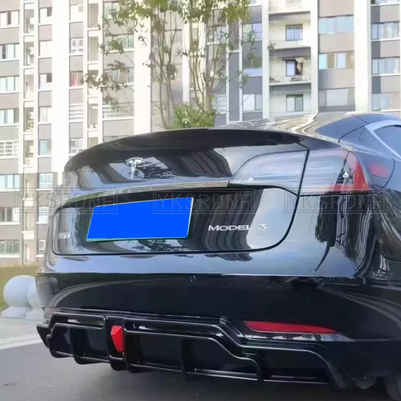 Difusor trasero ABS para Tesla Model 3 2018-2023, fibra de carbono - imagen 2