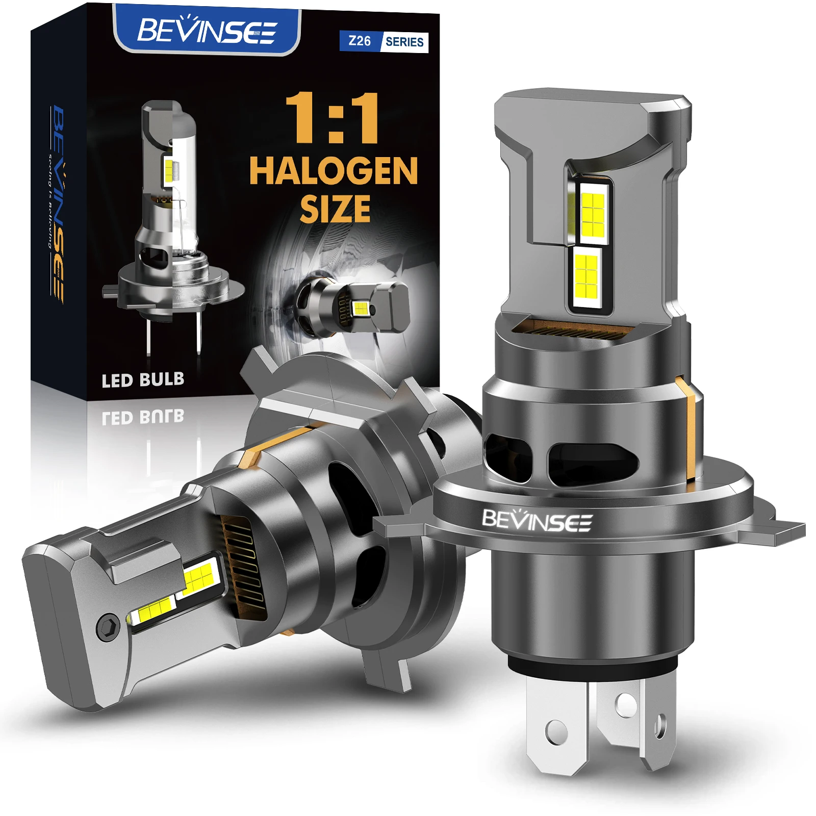 BEVINSEE Bombilla LED H4 9003 HB2 para Toyota Tacoma y Honda Civic