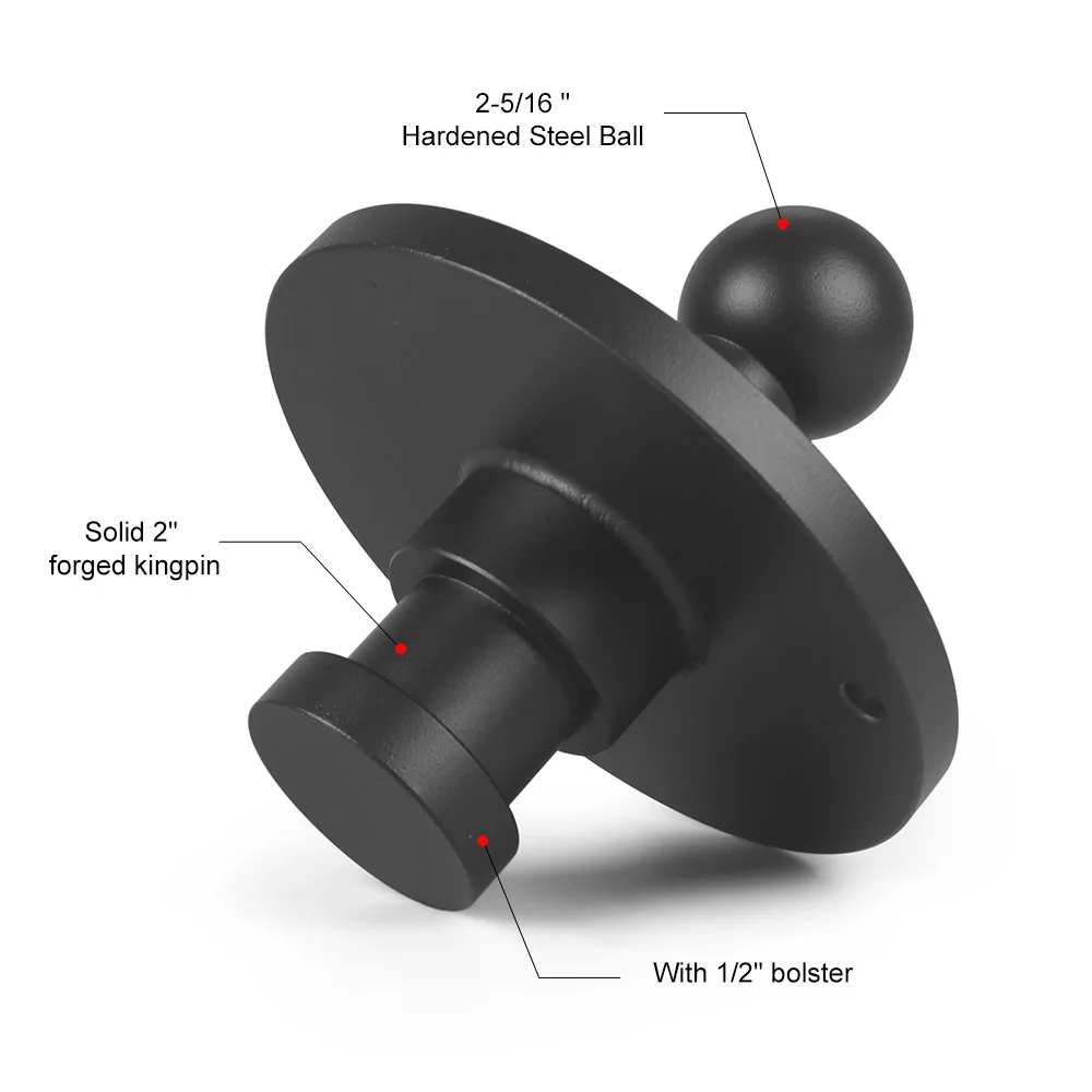 5o enganche de rueda 2-5/16” Adaptador de 5a rueda a cuello de cisne 30k lbs. Carga máxima para remolques y tractores tipo cuello de cisne con quinta rueda - imagen 2