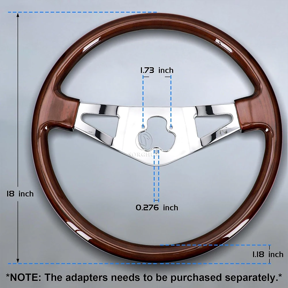 Volante madera cromado para camión Mack Kenworth Peterbilt - imagen 2