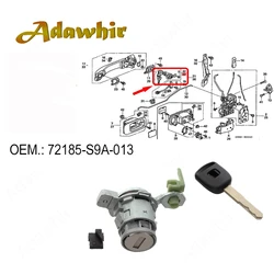 Bombín de puerta Honda con llaves 72185-S9A-013 para Accord y Civic