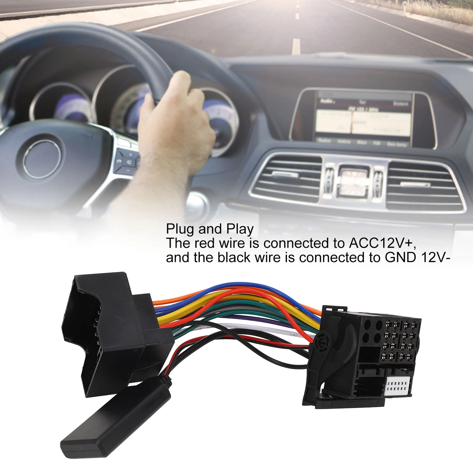Cable auxiliar de Radio Bluetooth 5,0, repuesto de 16 pines para W169 W245 W203 W209 W164, adaptador auxiliar estéreo Bluetooth, adaptador auxiliar Bluetooth - imagen 4