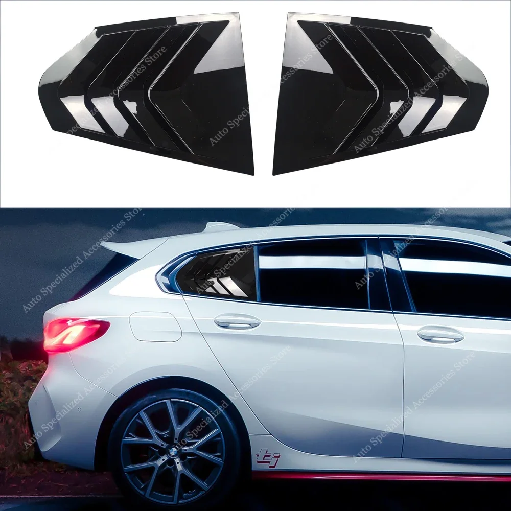 Persianas de ventana trasera brillantes para BMW F40 118i 120d 120i 128ti M135i 2019-2024, kits de carrocería de alerón de ventana triangular trasera