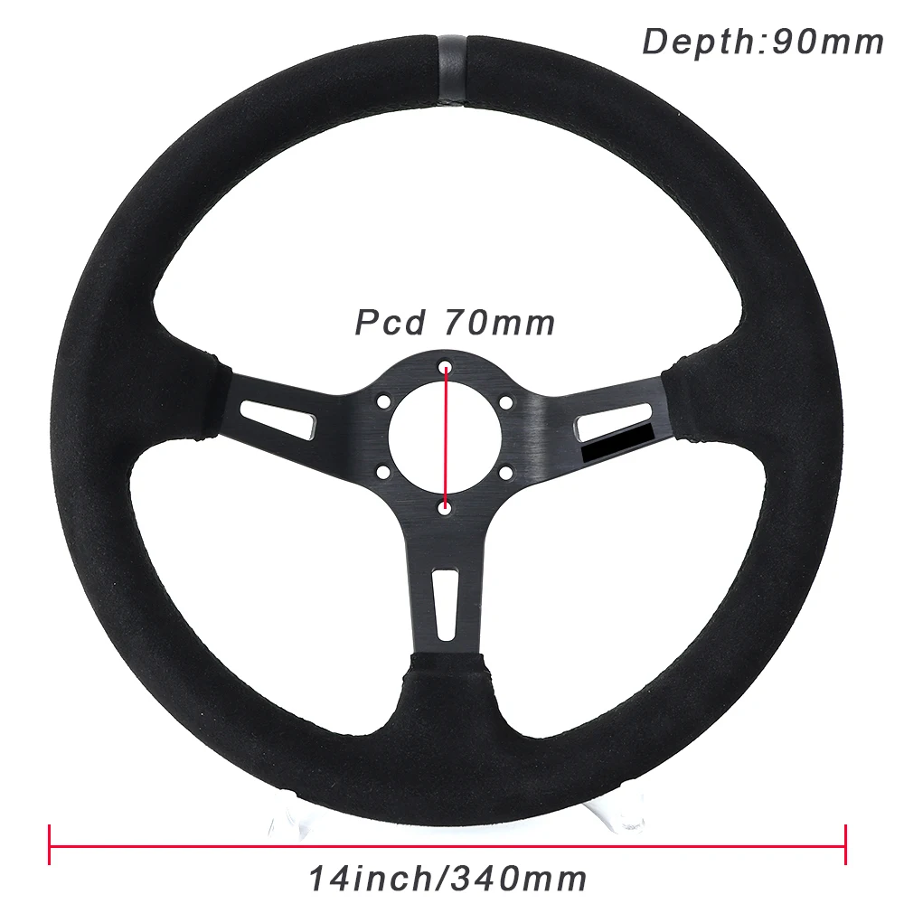 Volante deportivo Racing Sport negro edición con plato profundo - imagen 2