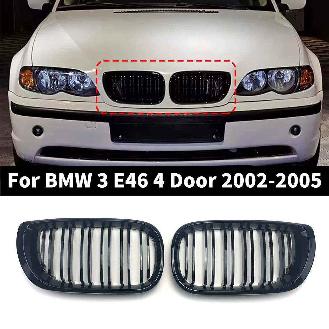 BMW E46 rejilla capó doble listón negro racing Serie 3