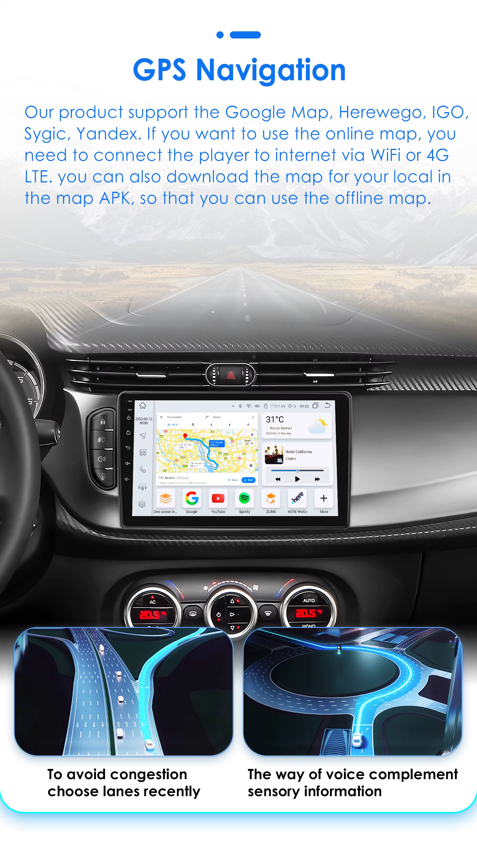 Radio 2DIN Android con GPS y CarPlay para Alfa Romeo Giulietta - imagen 5