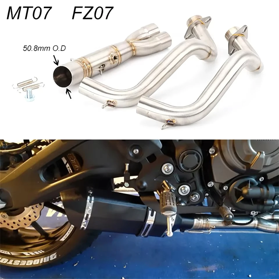 Para Yamaha MT-07 FZ-07 MT07 FZ07 XSR700 2014-2023 sistema de silenciador de tubo delantero de Escape sc motocicleta Escape modificado