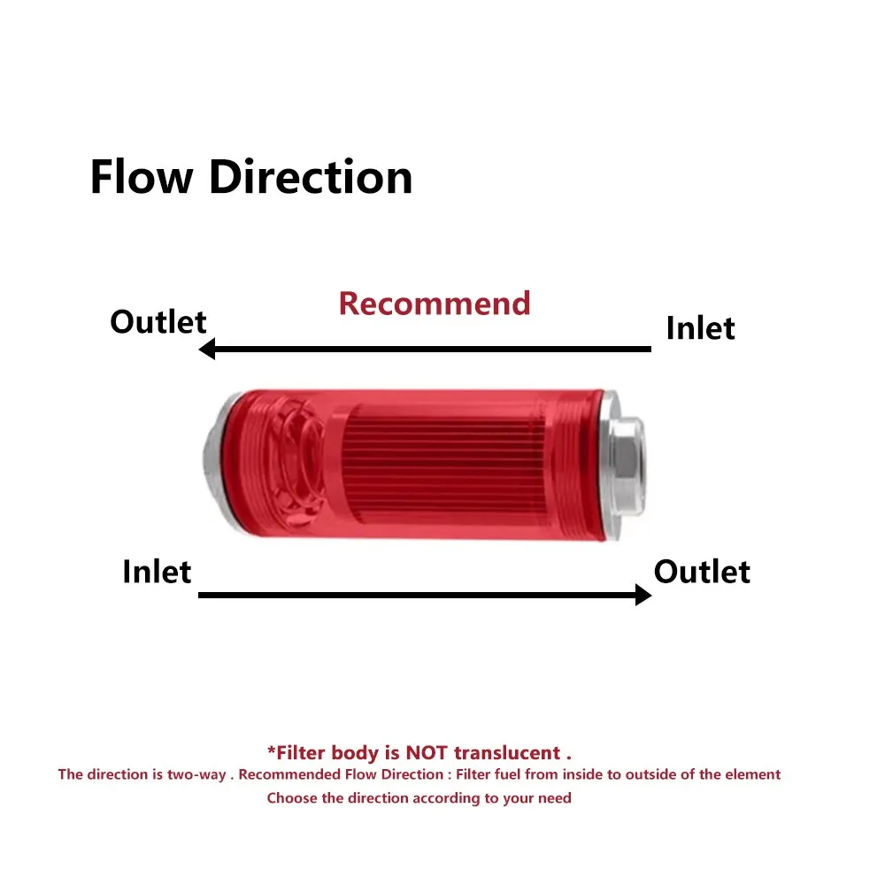 Filtro de combustible en línea universal y lavable con adaptadores AN - imagen 4