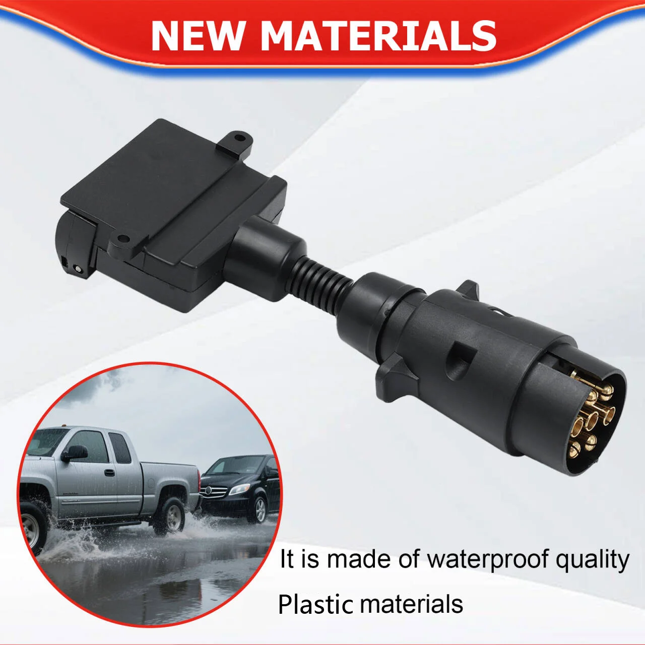 Adaptador enchufe 7 pines para remolque – macho round a hembra plano - imagen 5
