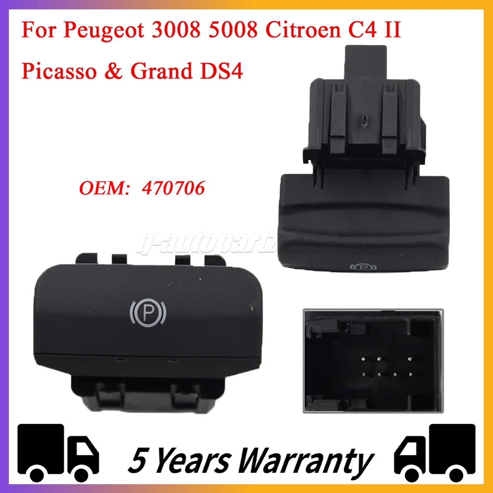 Interruptor freno mano electrónico 470706 para Peugeot 3008 y Citroën C4