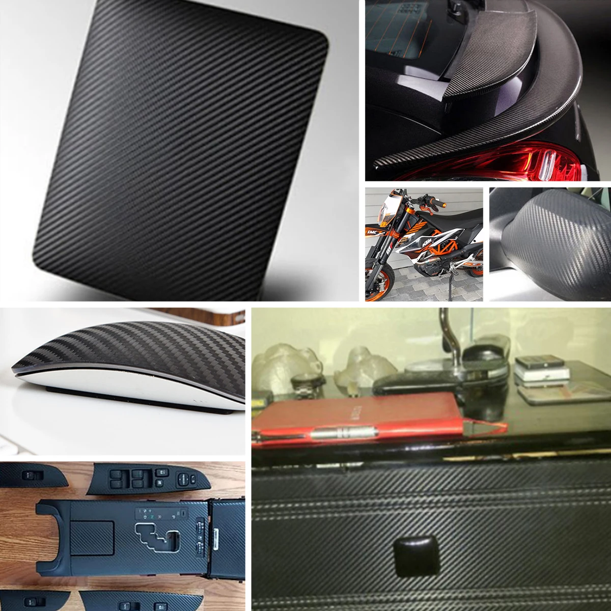 Pegatina antideslizante de fibra de carbono 3D para coche - imagen 5