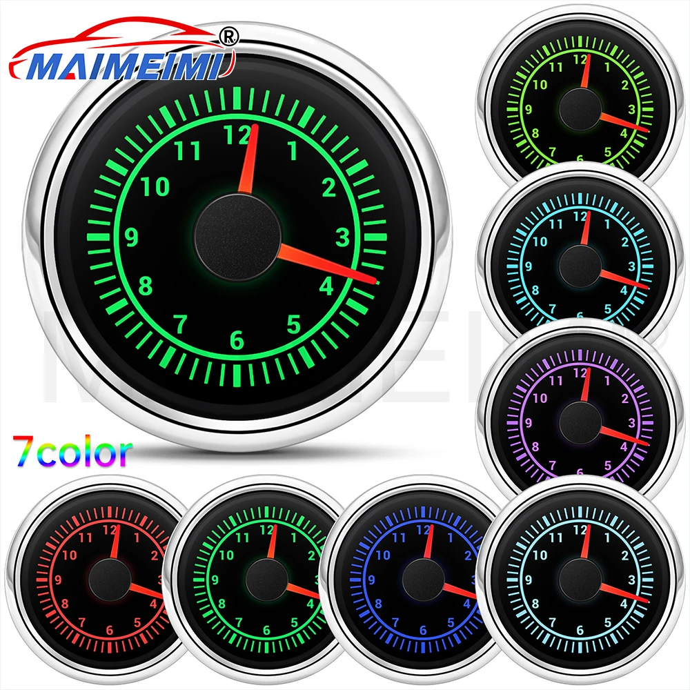 Reloj digital 52mm retroiluminación 7 colores 12V-24V