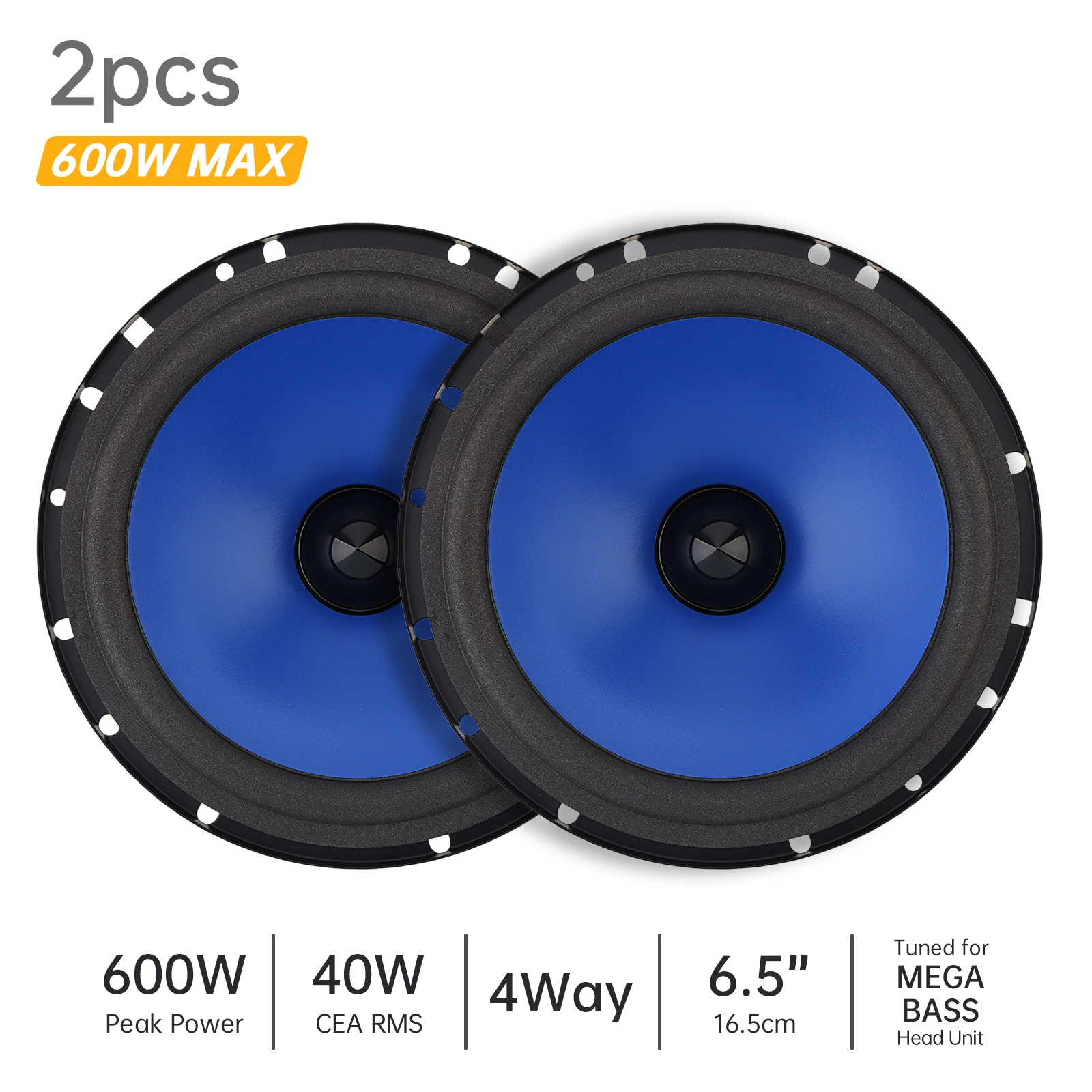 Altavoces coaxiales 6,5 pulgadas para coche, 4 vías HiFi