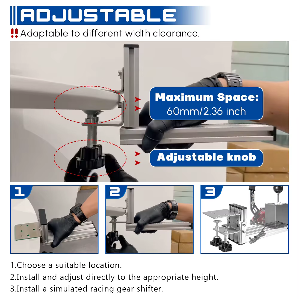 Soporte ajustable para puesto de conducción de carreras