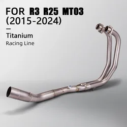 Escape titanio Yamaha MT03 R3 R25 2015-2025 colector recto