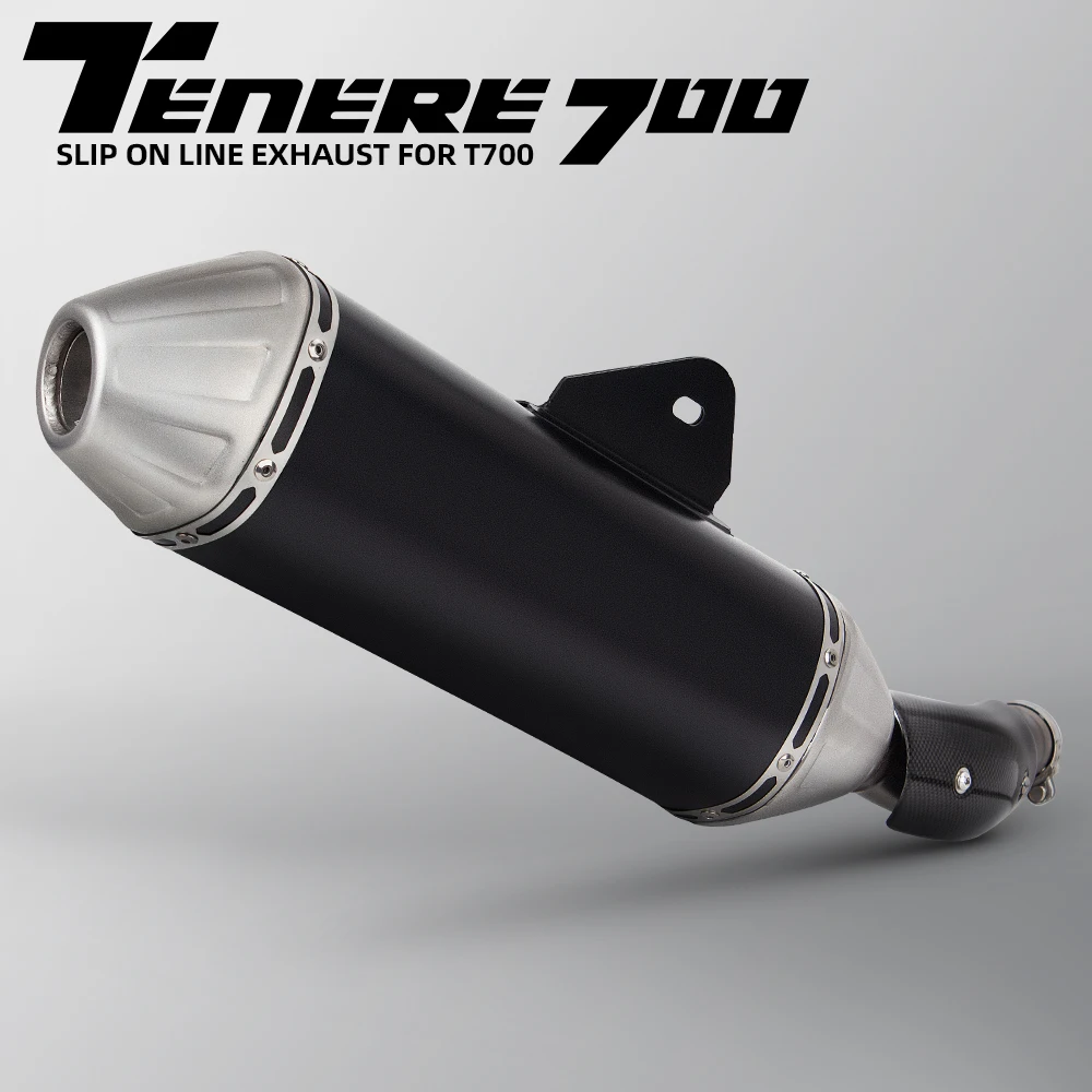 Escape slip-on para Yamaha Ténéré 700 con cubierta de carbono