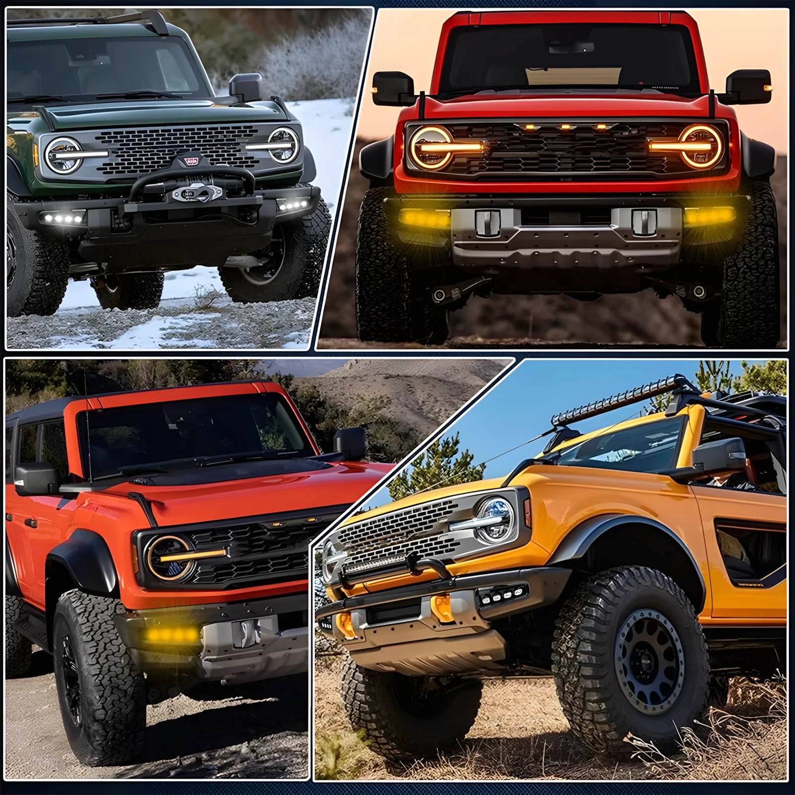 Parachoques delantero Ford Bronco 2021-2022 con luz diurna LED - imagen 2