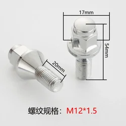 Tornillo de rueda M12x1,5 para BYD F0, hexágono de 17 mm