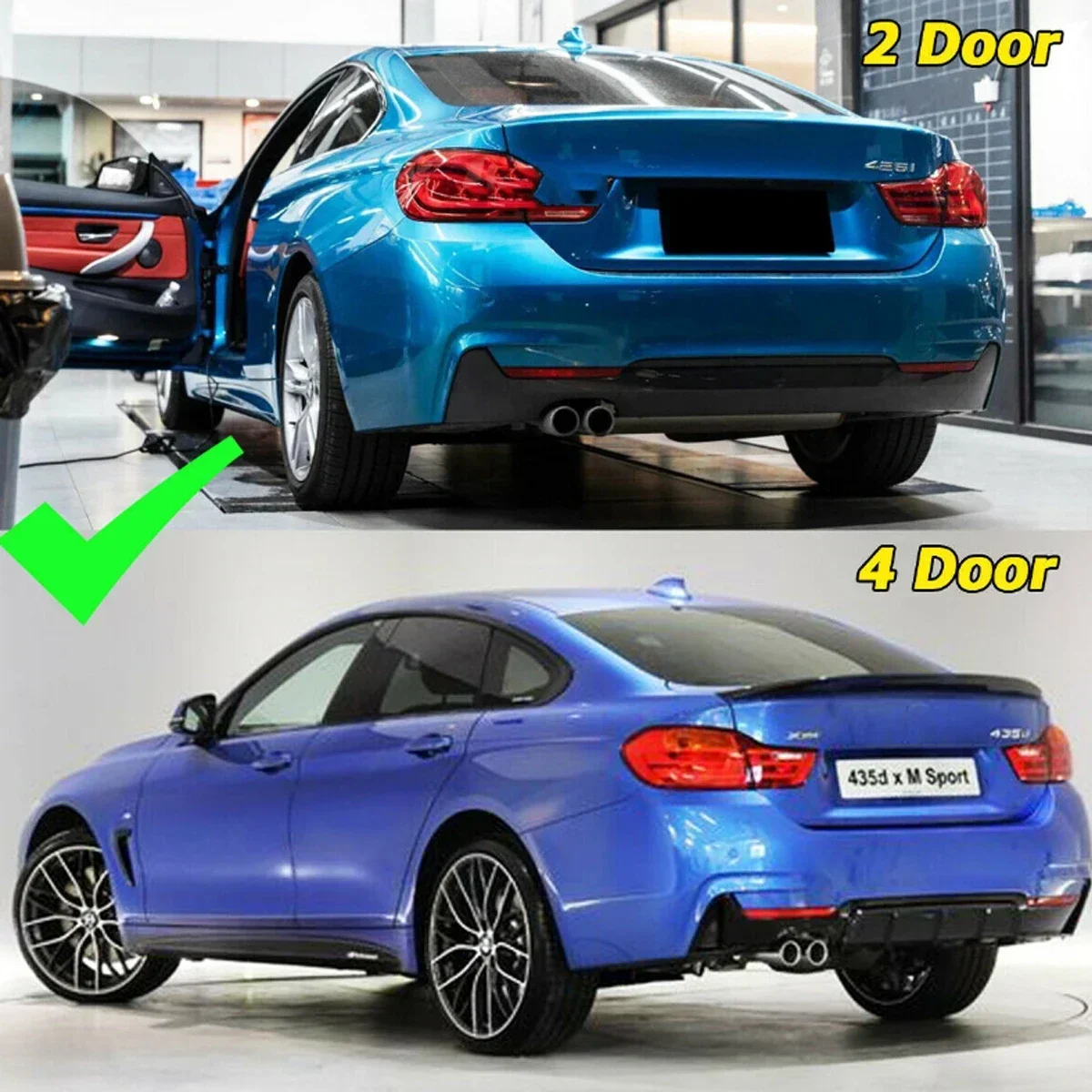 Protector difusor trasero BMW 4 F32/F33/F36 M Sport negro brillo - imagen 3