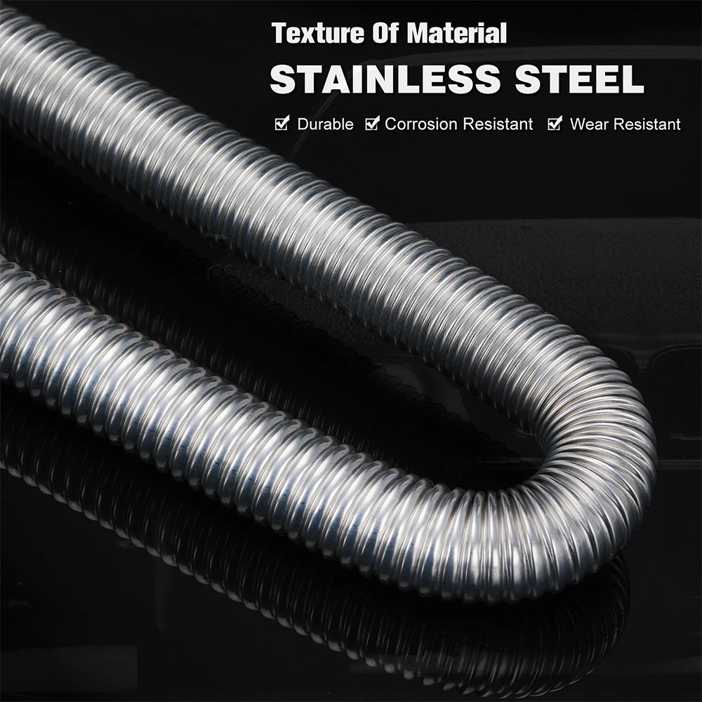 60cm - 300cm Air Diesel Parking Heater Stainless Steel Exhaust Pipe Tube Gas Vent Hose Car Truck VAN With 24mm Bore Car Muffler - imagen 5