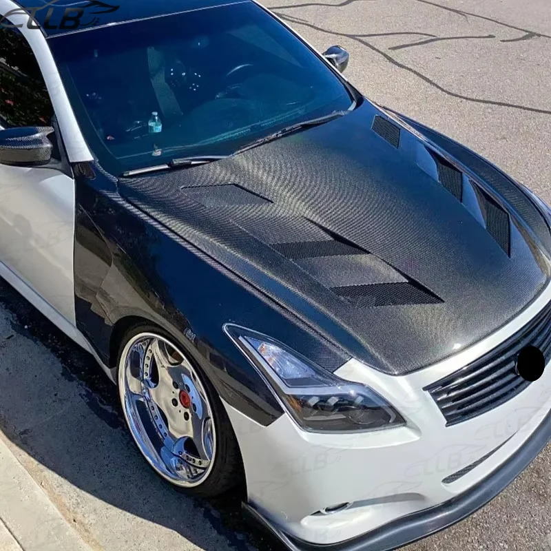 Para Infiniti G37 G37X G37S piezas de sedán de 4 puertas capó de motor delantero de fibra de carbono capó ventilado - imagen 4