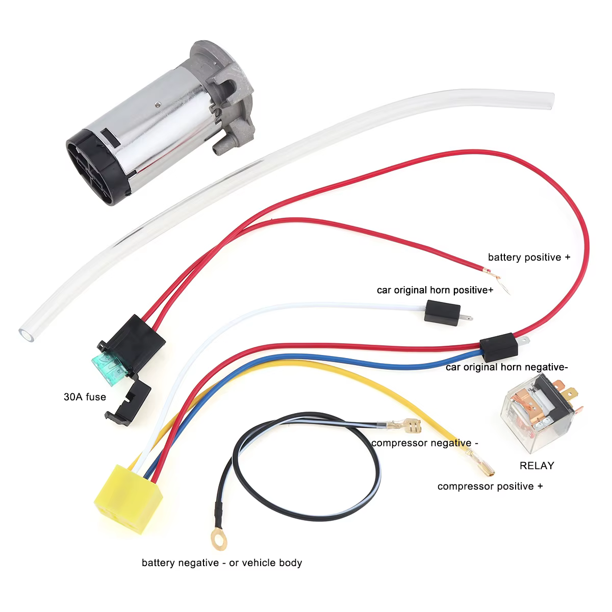 Compresor para bocina de aire universal 12/24 V coche y camión - imagen 2