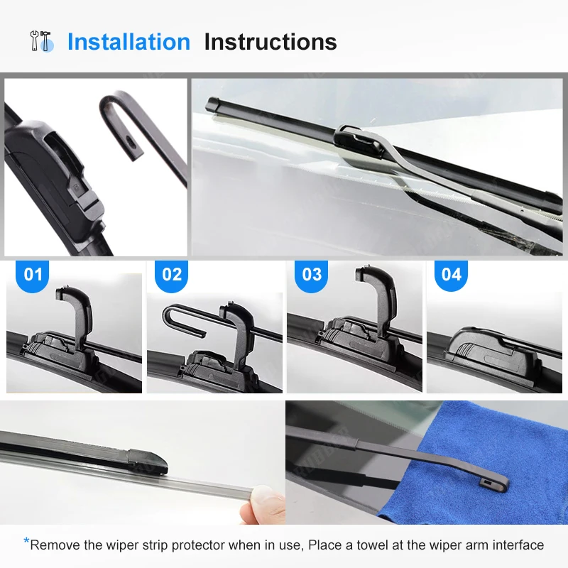 Para Opel Adam 2012-2019 2013 2014 2015 2016 2017 limpiaparabrisas delantero y trasero limpiaparabrisas cepillos de ventana 26 "+ 16" + 14" - imagen 3