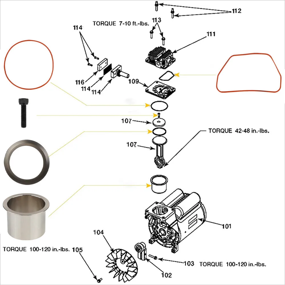 DeVilbiss K-0650 Kit reparación compresor camisa de cilindro y anillos - imagen 5