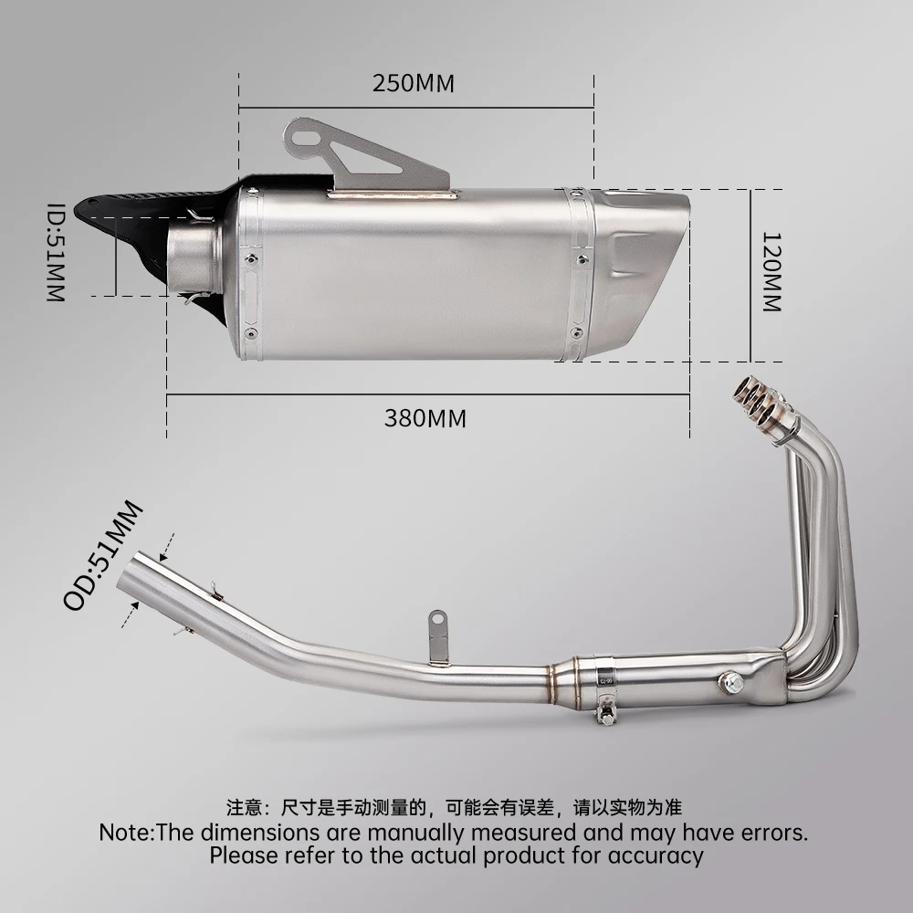 Sistema escape moto con enlace completo de 51 mm – QJMotor QJ421 2025 - imagen 5