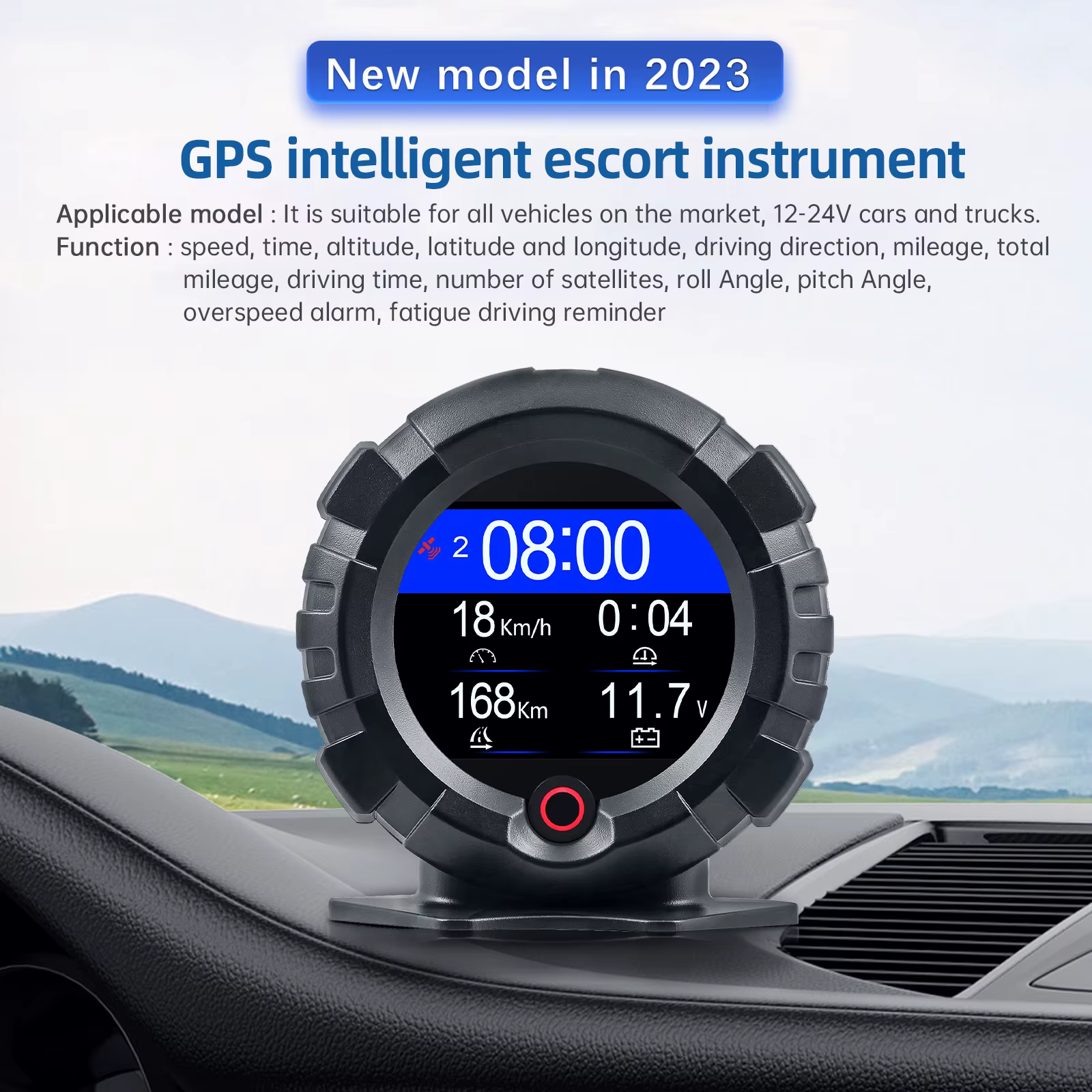 Instrumento X95 HUD GPS para vehículo con lecturas de conducción