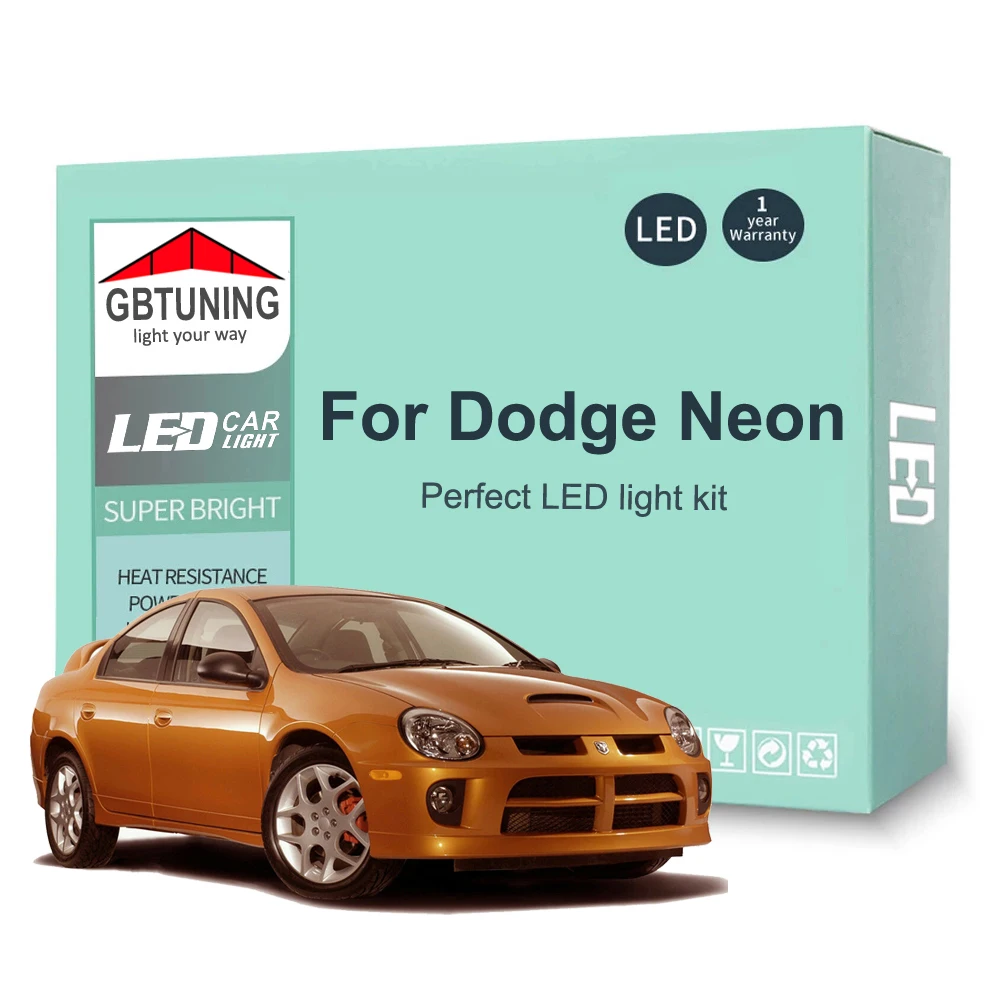 Bombilla LED interior para Dodge Neon SRT4 (2003-2005) Canbus 8 piezas