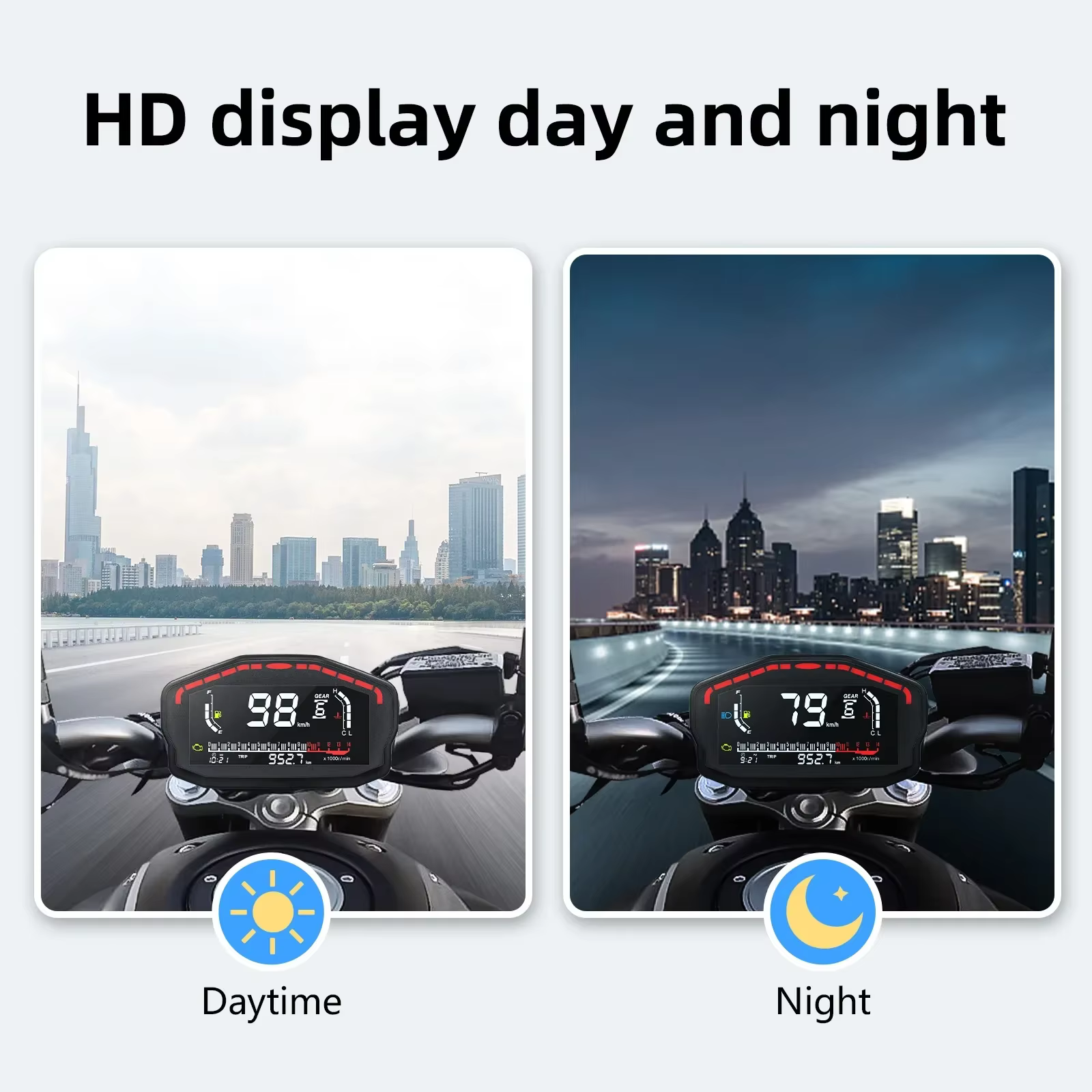 Velocímetro digital universal para moto, odómetro retroiluminado - imagen 4
