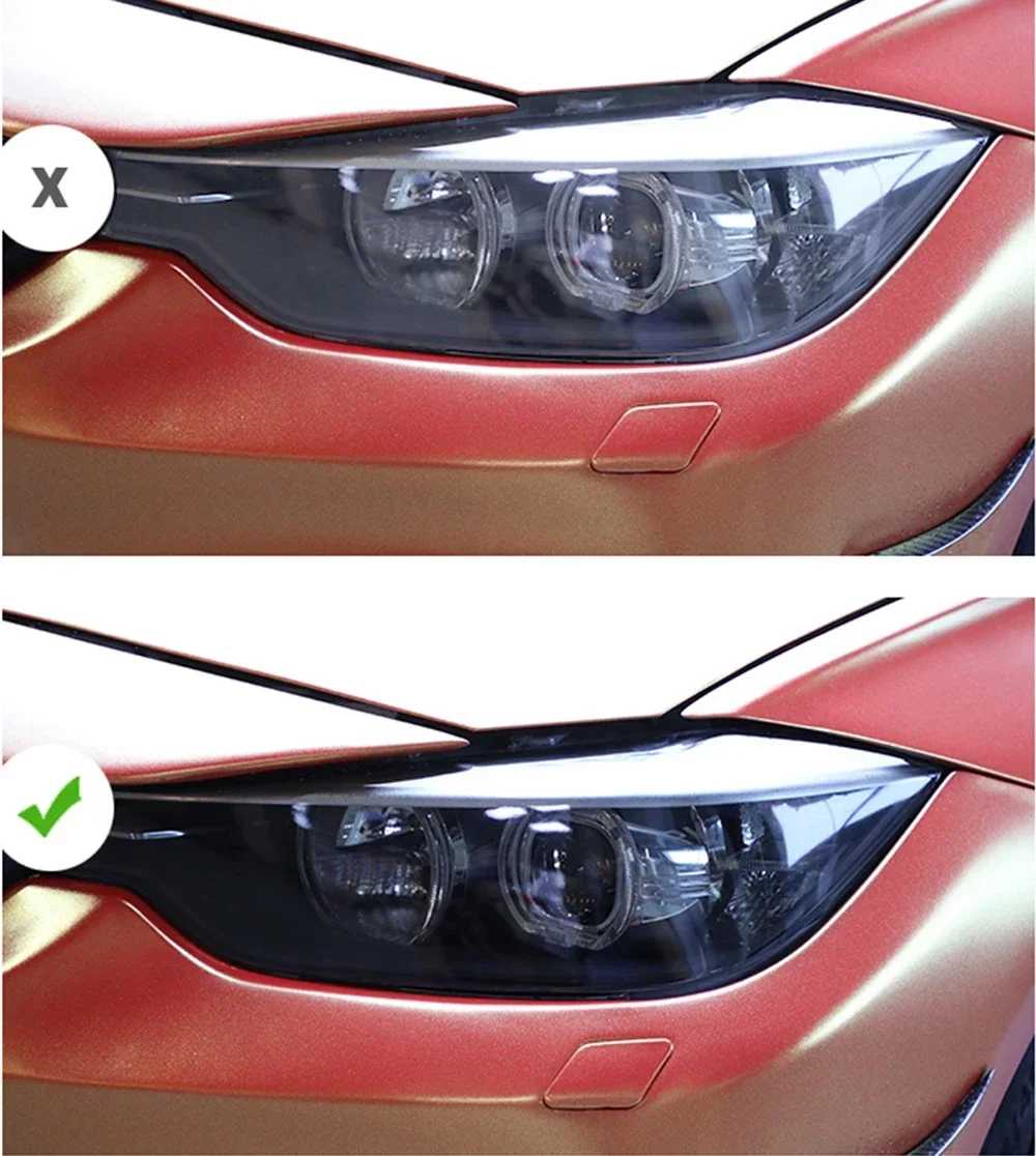 Aplicación de la película en un faro BMW