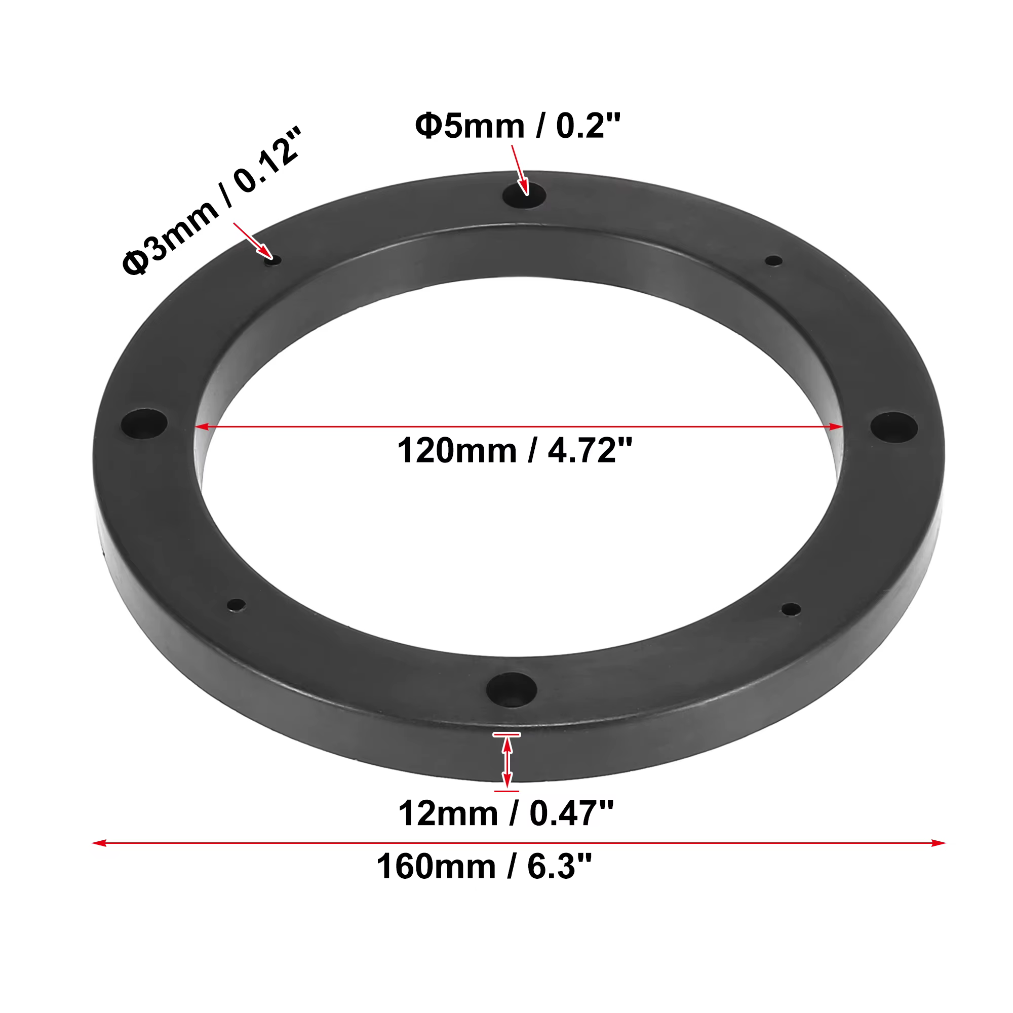 Autohaux espaciador de altavoz universal negro para montaje en coche - imagen 3